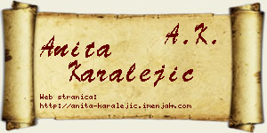 Anita Karalejić vizit kartica